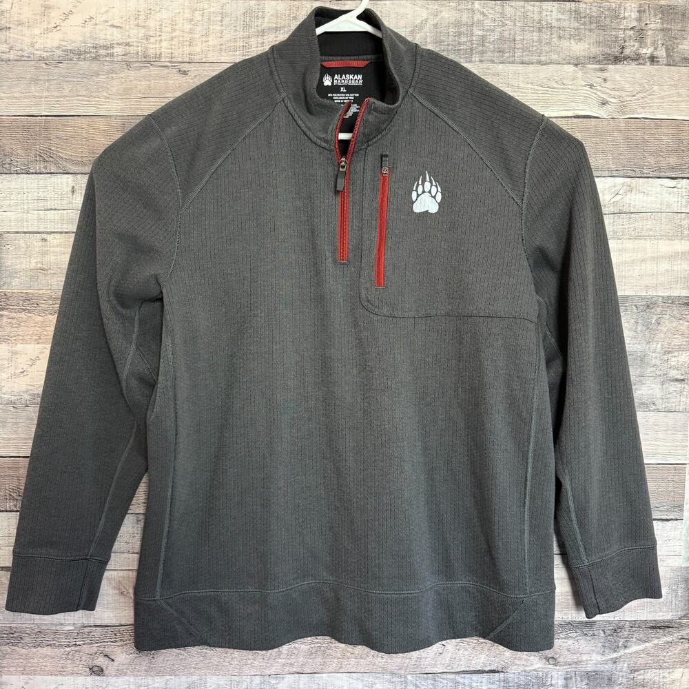 Alaskan Hardgear Duluth Trading 1/4 Zip Pullover Mens XL Gray Outdoors Hiking